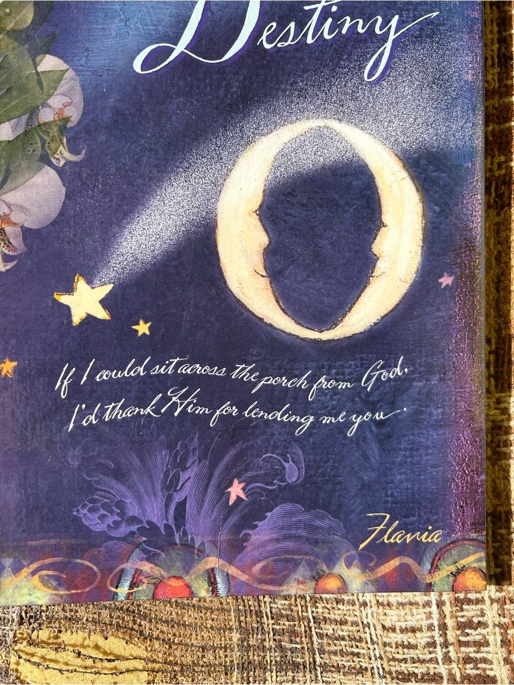 Vintage Destiny Quote Floral Yellow 3-Ring Photo Binder with Decorative Pages